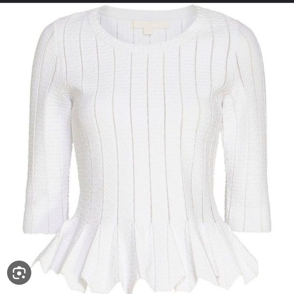 Jonathan Simkhai Peplum Pointelle Stretch Top XS - Picture 2 of 7